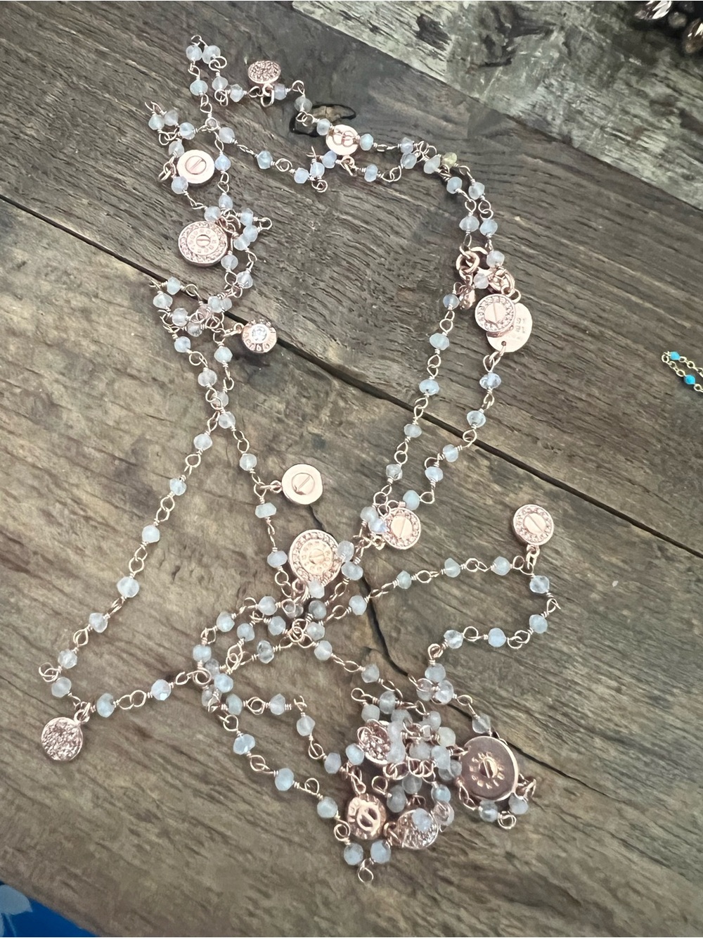 Henri Bendel Rose Gold toned Disc Necklace, 36 inches - Picture 3 of 4